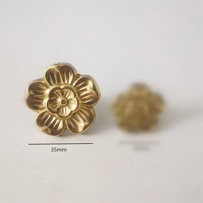 Poignée De Meuble En Laiton Massif Doré, Boutons De Porte, Rond, Carré, Fleur, Trou Unique, Foy Pour Armoire, Cuisine, Chi Board, MELPulls