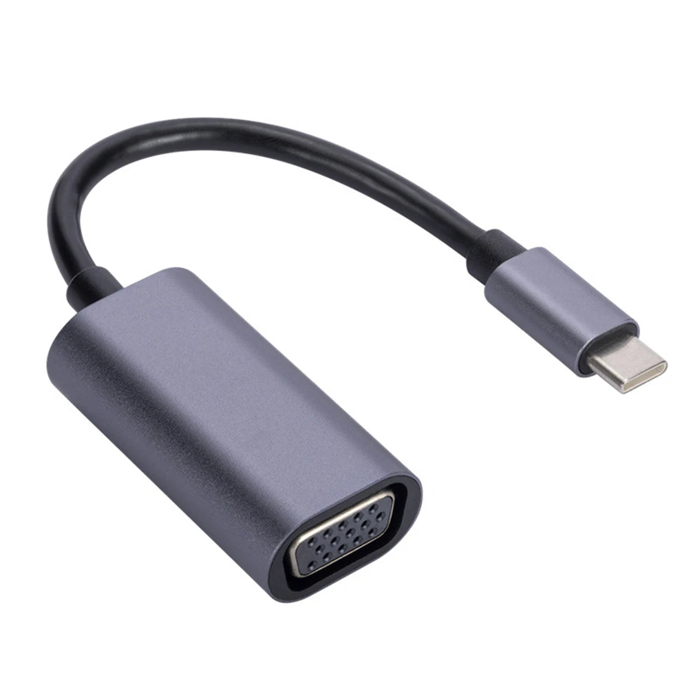 USB C에서 VGA 디스플레이 어댑터 케이블 지지대, 핫 스왑 비디오 케이블 변환기, 휴대폰 노트북, 맥북 에어 및 프로용, 1080P HD