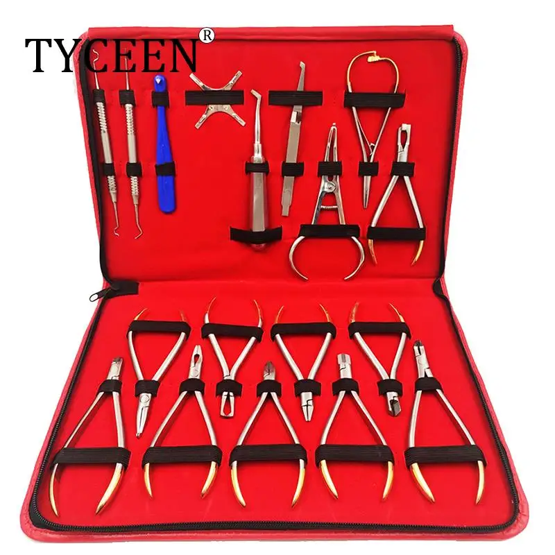 

18pcs/set Dentist Orthodontic Tools Set Orthodontic pliers Forming pliers stainless steel Instrument Archwire orthodontic set