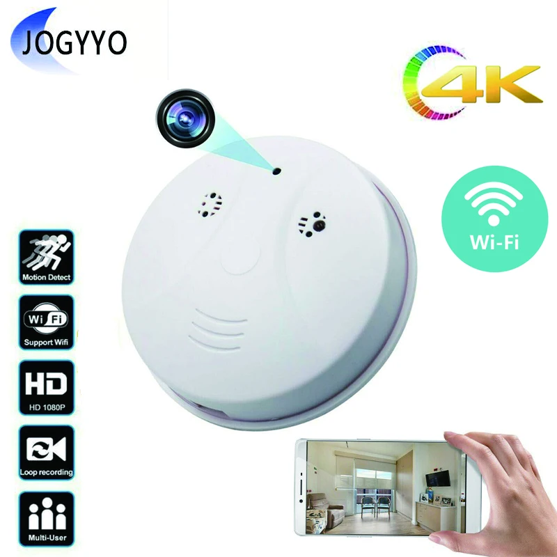 Full HD 4K мини-камера беспроводная Wi-Fi ip-камера Домашняя безопасность детектор дыма