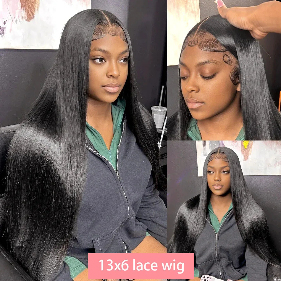 13x6 13x4 HD Transparent Straight Lace Front Wigs 4x4 Brazilian Human Hair 200 Density Ready To Wear Lace Frontal Wigs For Women