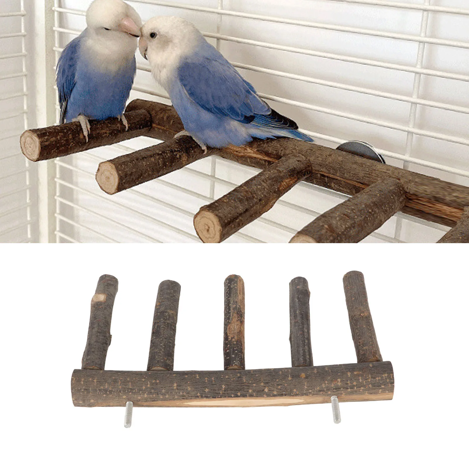 Bird Wooden Ladder Grinding Claws Multi Step Ladder Parrot Perch For Small Medium Parrot 7 Step