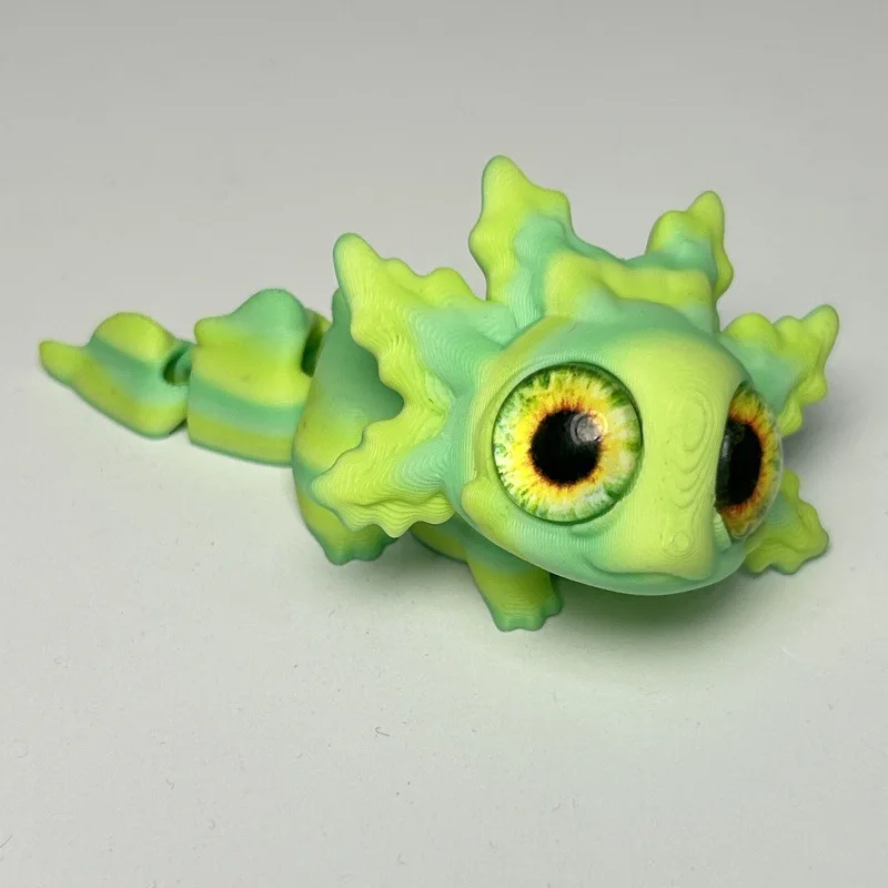 Miniature 3D Printed Salamander with Movable Joints – Realistic Home Décor Animal Figurine & Desk Ornament Gift