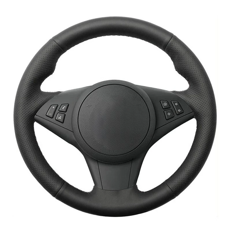 

Car Steering Wheel Cover Non-Slip Black Genuine Leather Braid For BMW E60 E63 E64 M5 2005 2007 2008 M6 2007 Car Accessories