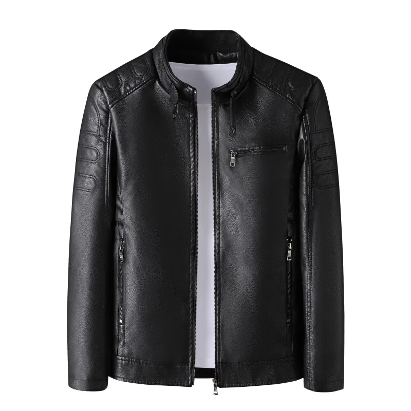 2024 New Fall Fashion Trend Casual Versatile Gang Handsome Cool Men'S Slim High-Quality Leather Jacket