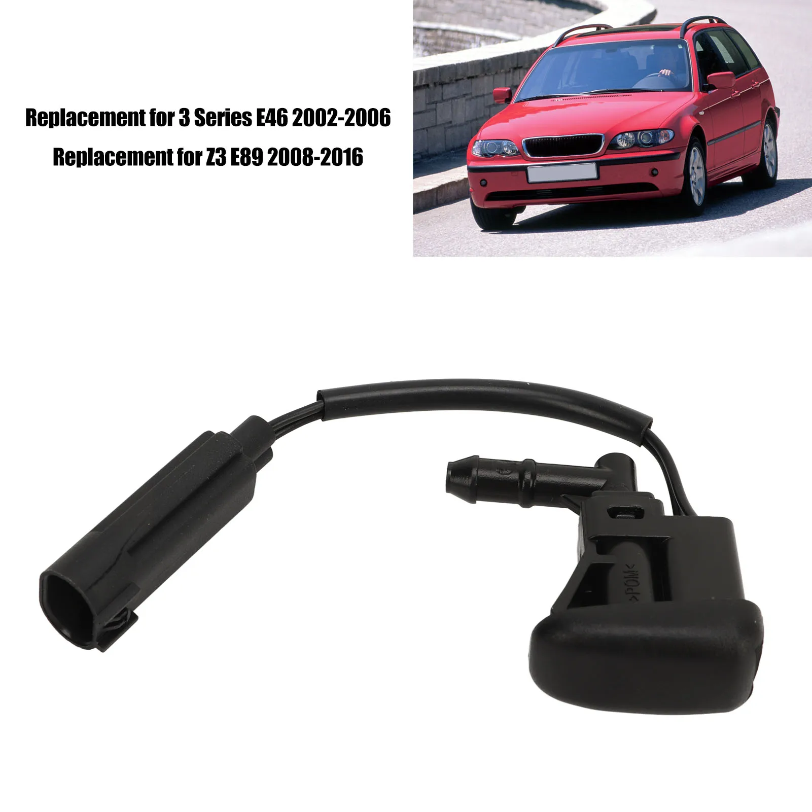 Windscreen Washer Nozzle Windshield Heated Wiper Washer Nozzle 61667056731 for 3 Series E46 Z3 E89 2002 2003 2004 2005 2006