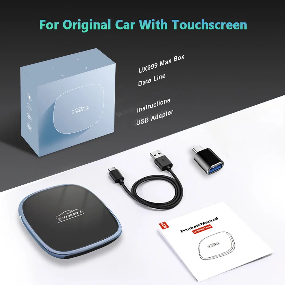 UX999 MAX Carplay Ai Box беспроводной мини Android AI Applepie 4 + 64G для Volvo Ford Nissan Mazda |