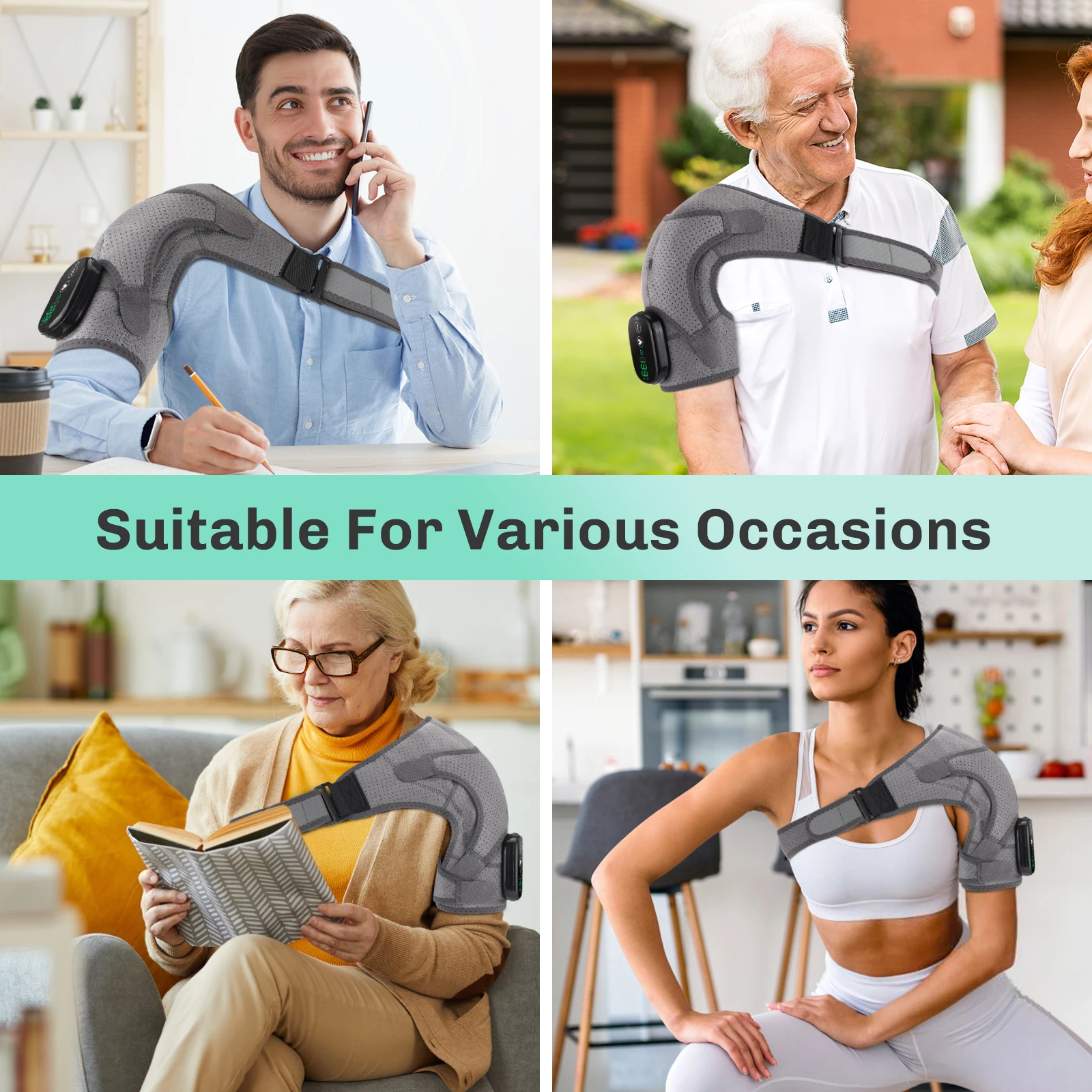 Steamer Shoulder Warmer Massager Heated Machine Eletric Heating Shoulder Massage Heater Wemen Men Belt Arm Relaxation Pad