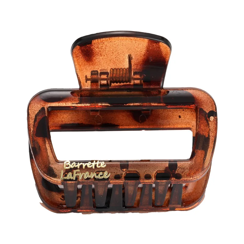 Korea Gold Label Letters Einfache transparente quadratische Haarspangen Geometrische Haarspangen Damenmode Haarnadeln Hai-Clips Retro Neu_voghion.com