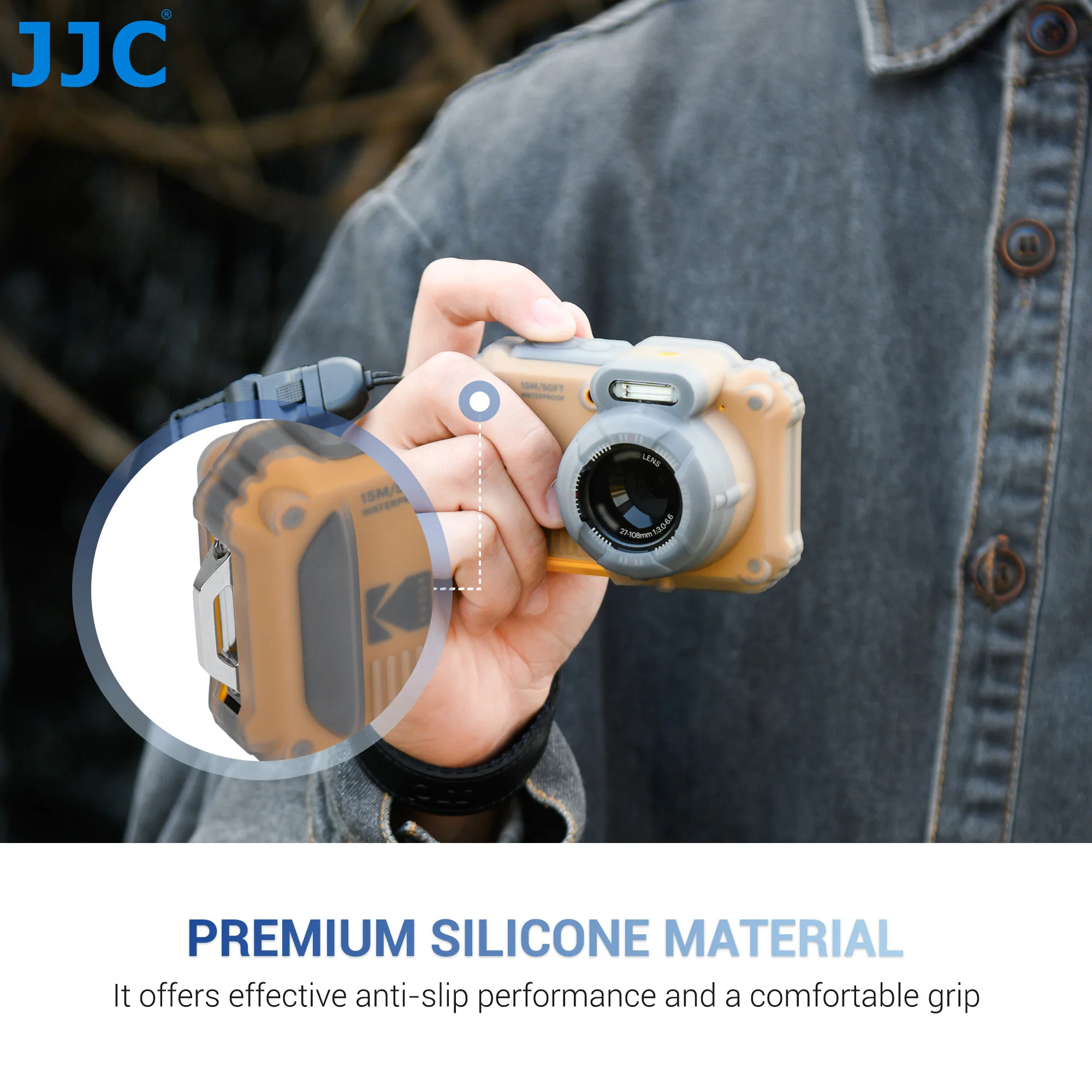 Jjc-kodak pixpro wpz2用のソフトシリコンケース,傷防止,軽量保護