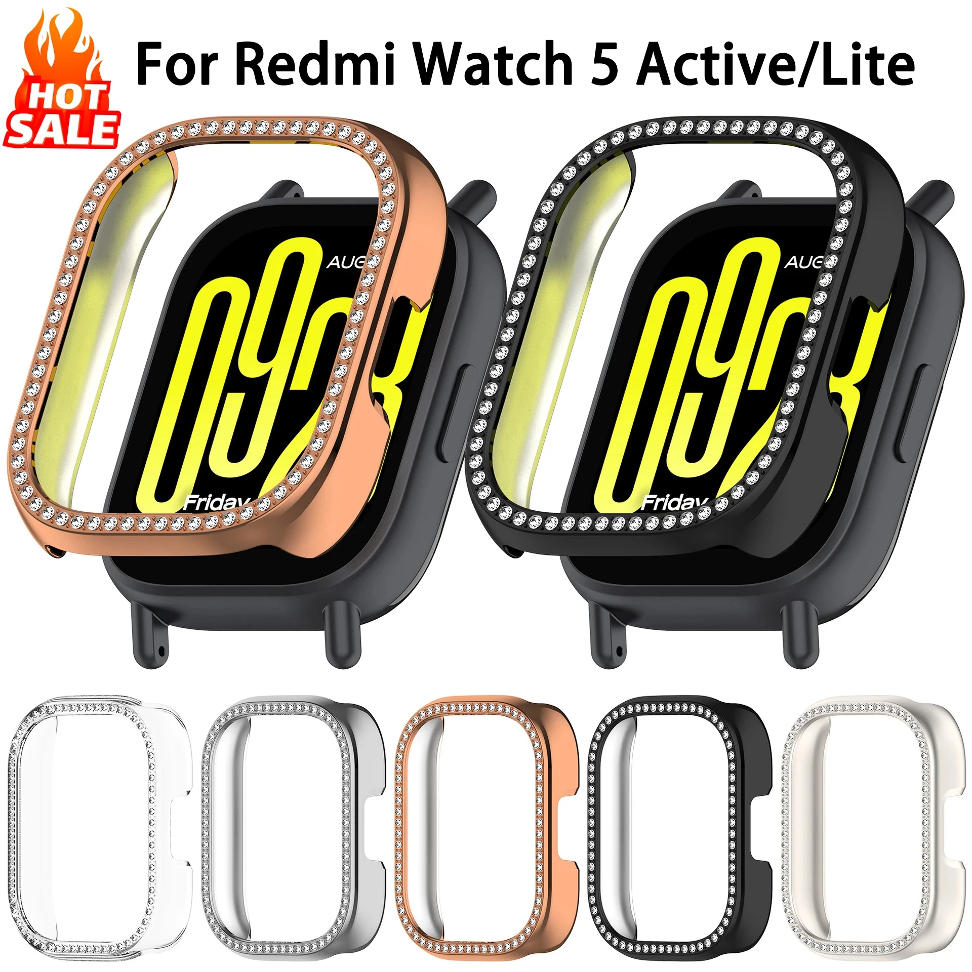 Enhanced Diamond PC Case: All-Around Bumper Frame Cover for Smartwatch Protection