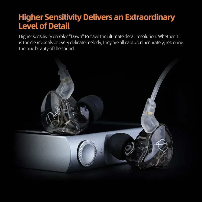 New KZ Dawn Dynamic wired Earphones HIFI Bass Earbuds In Ear Monitor Headphone For Sports Sleep Driving Noise Cancelling Headset 5