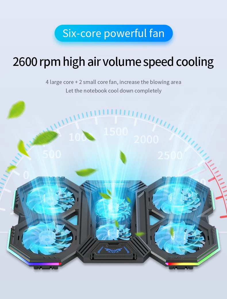 para Notebook, 6 Fãs, Base de Ventilador
