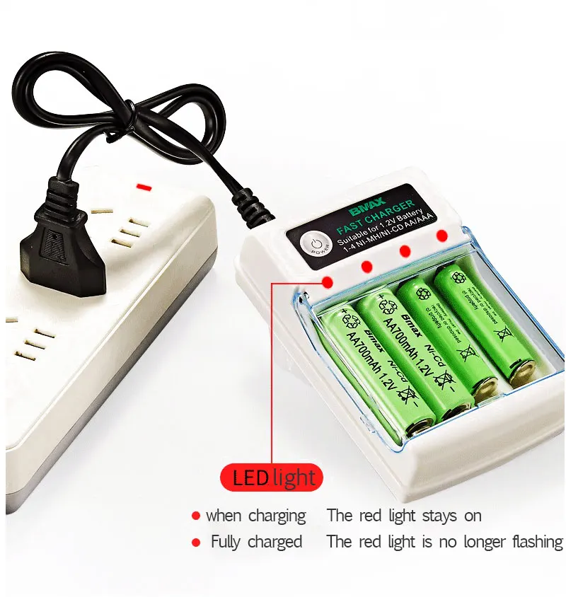 AA / AAA Battery Charger 2 4 Slots AC 110V 220V NI-MH /NI-CD AA AAA Charging 1.2V Rechargeable
