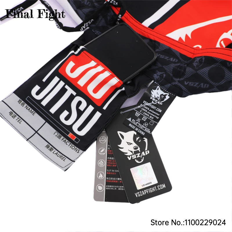 Vszap BJJ MMA Shorts Brazilian Jiu-Jitsu Fight Shorts Men Mixed Martial Arts Clothing Kickboxing Muay Thai Boxing Training Pants