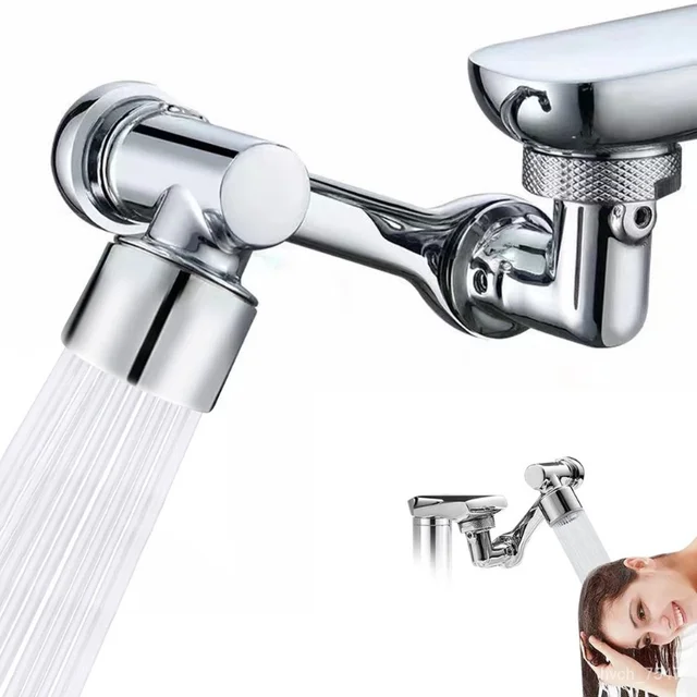 1080° Rotary Extender Faucet Aerator Robotic Arm 99% Universal Tap 22/24mm Adaptor for Kitchen Washbasin Faucets Bubbler Nozzle 2