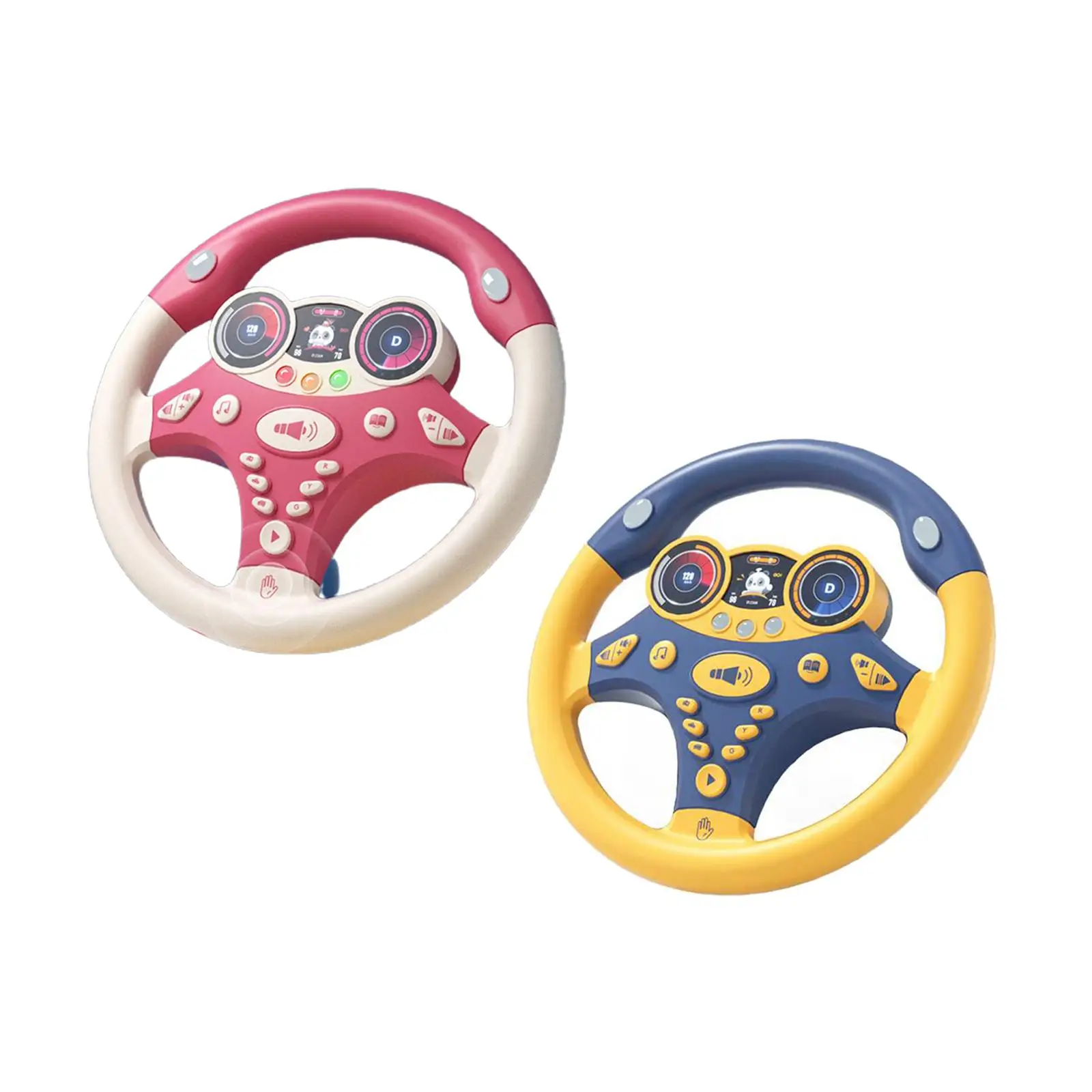 Multifunctional Electric Steering Wheel Toy Educational Sounding Toy Portable