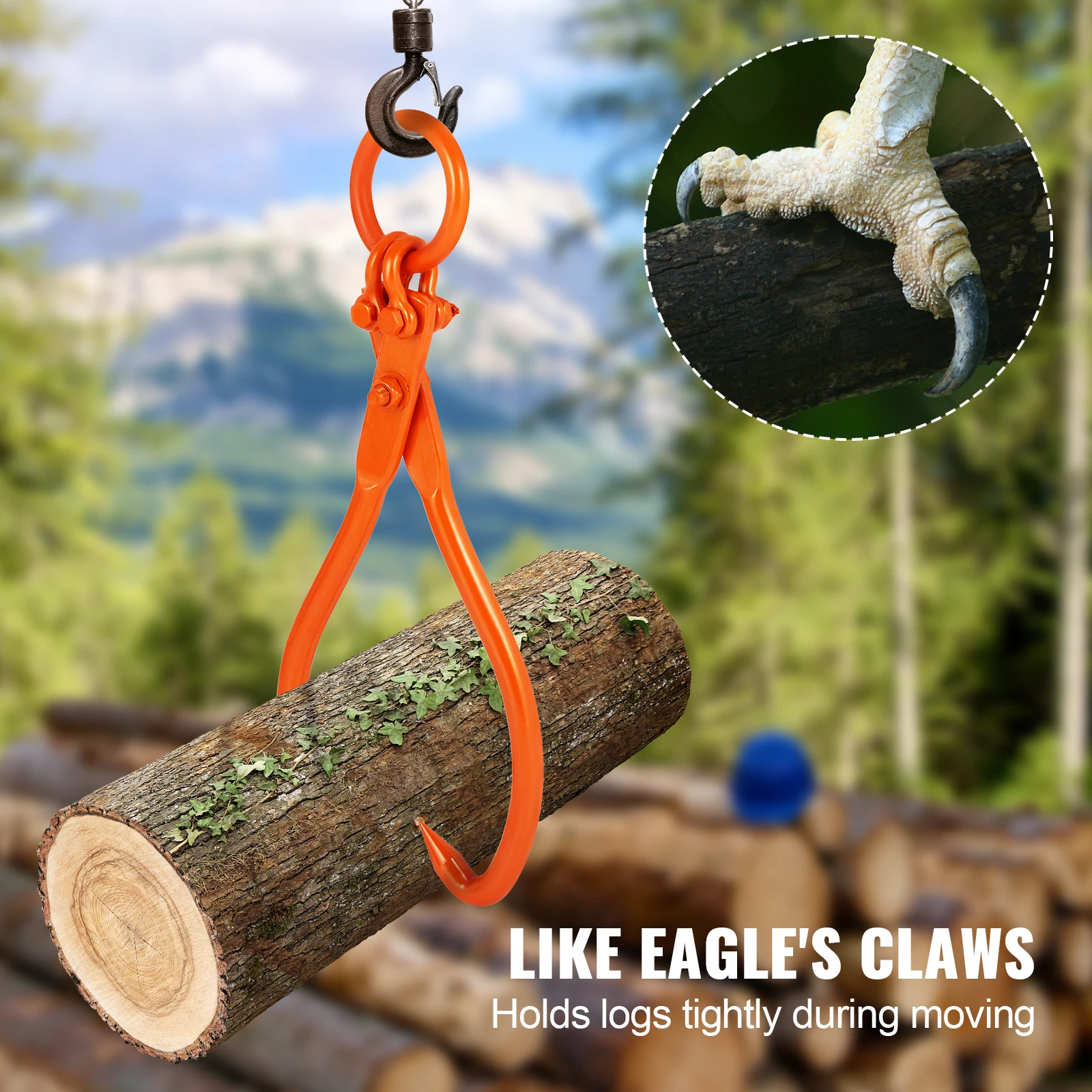 Lifting Tool VEVOR Log Skidding Tongs Log Lifting Tongs Heavy Duty Steel Lumber Skidding Loading Capacity Lifting Handling Tool