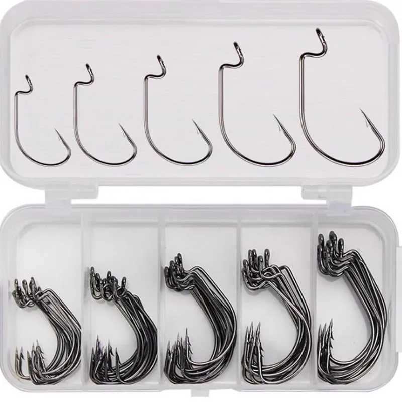 OBSESSION 10pcs/Lot 5g 7g10g 14g Bullet Jig Head Carbon Steel Hook Weedless  Offset Worm Fishing Hook Lure Texas Rigs Accessories