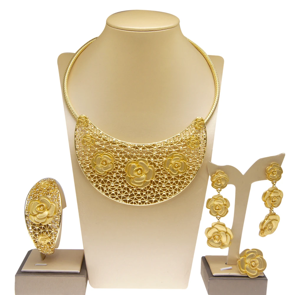 

Earrings 2022 Trend Jewelry Set Necklace Ladies Gold Plated Pendant Luxury Wedding Engagement Simple Fashion H00197