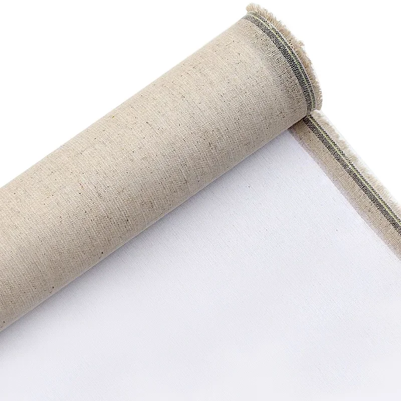 Ginflash 1m Linen Blend Primed Blank Canvas Layer Oil Painting Canvas acrylic painting One Roll ,28/48cm Width