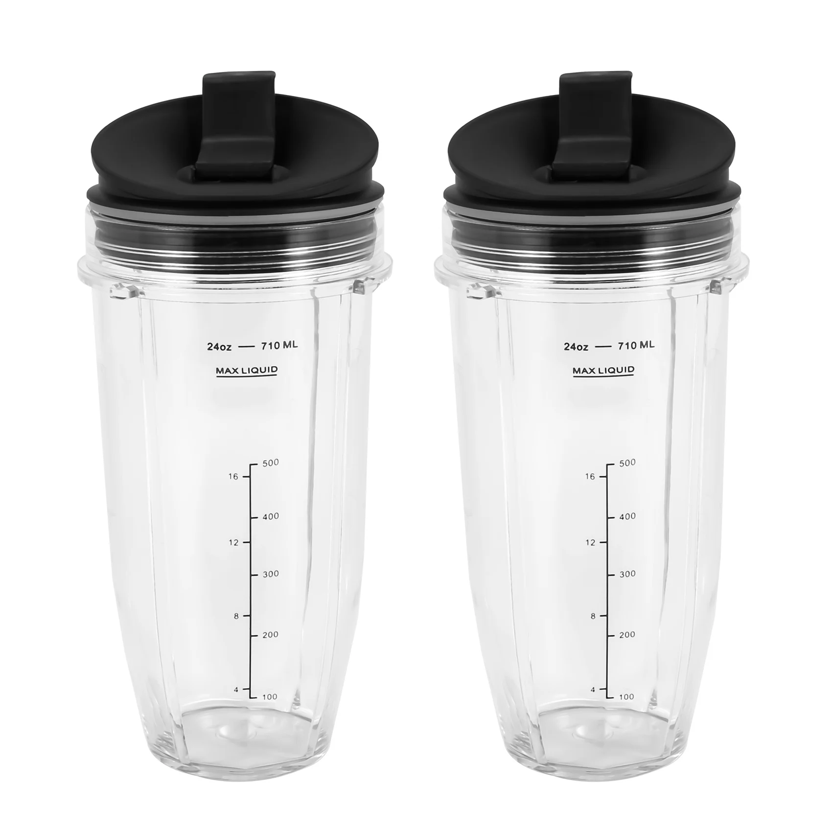 2 Pezzi Di Ricambio Tazza Da 24 Once Con Coperchio A Beccuccio Per Frullatori Nutri Ninja Auto Serie Iq Con Bl450/Bl454/Bl456/Bl480/Bl481