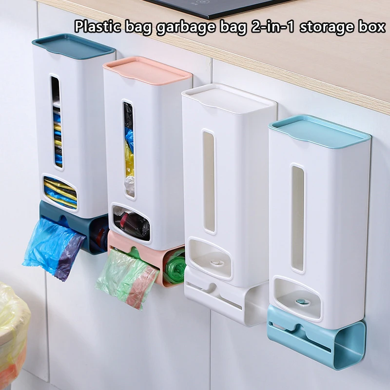 

Garbage Bag Storage Box Household Wall Mounted Plastic Bag Storage Sock Organizer Underwear Organizer Kitchen Clutter Bin