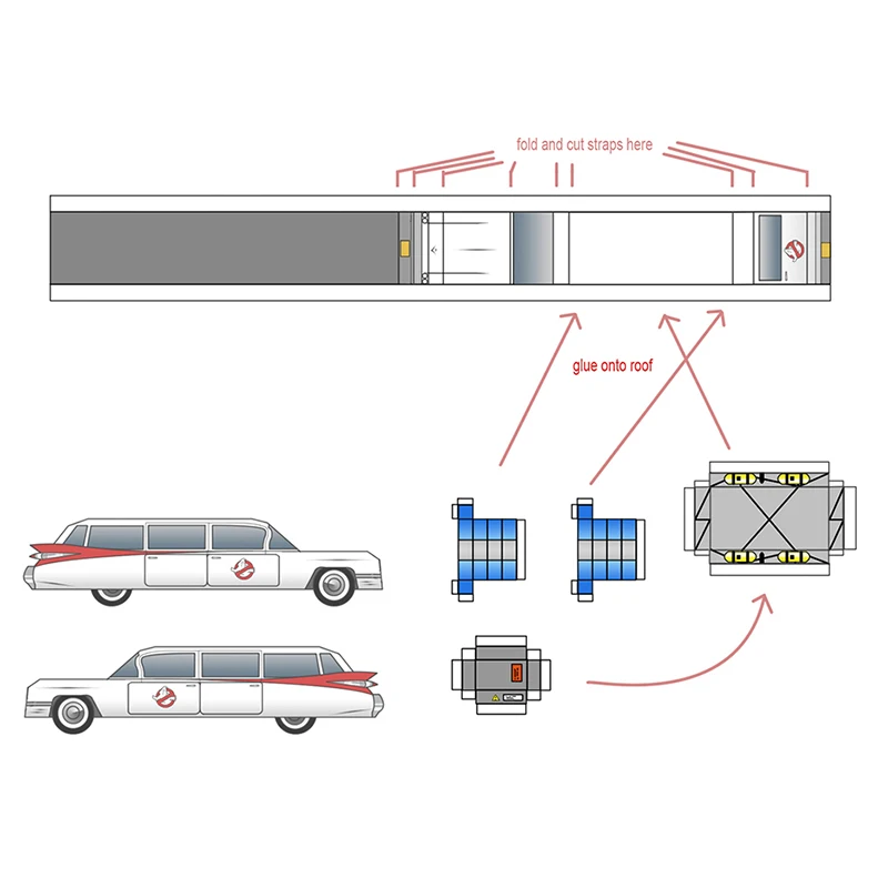 ゴーストバスターズ消防署モデルハウスEcto-1A車オリジナル