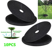 10pcs Non-Woven Degradable Fabric Tree Mulch Ring  Protector Mat Reusable Weed Barrier for Control Root Protection 1