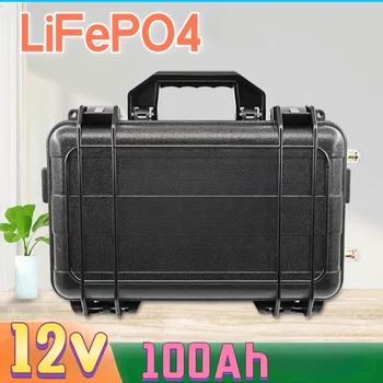 Batteria LiFePO4 da 12,8 V 100 Ah incorporata 100 A BMS 12 V 100 Ah impermeabile per camper solare Yacht Inverter Motore Moto
