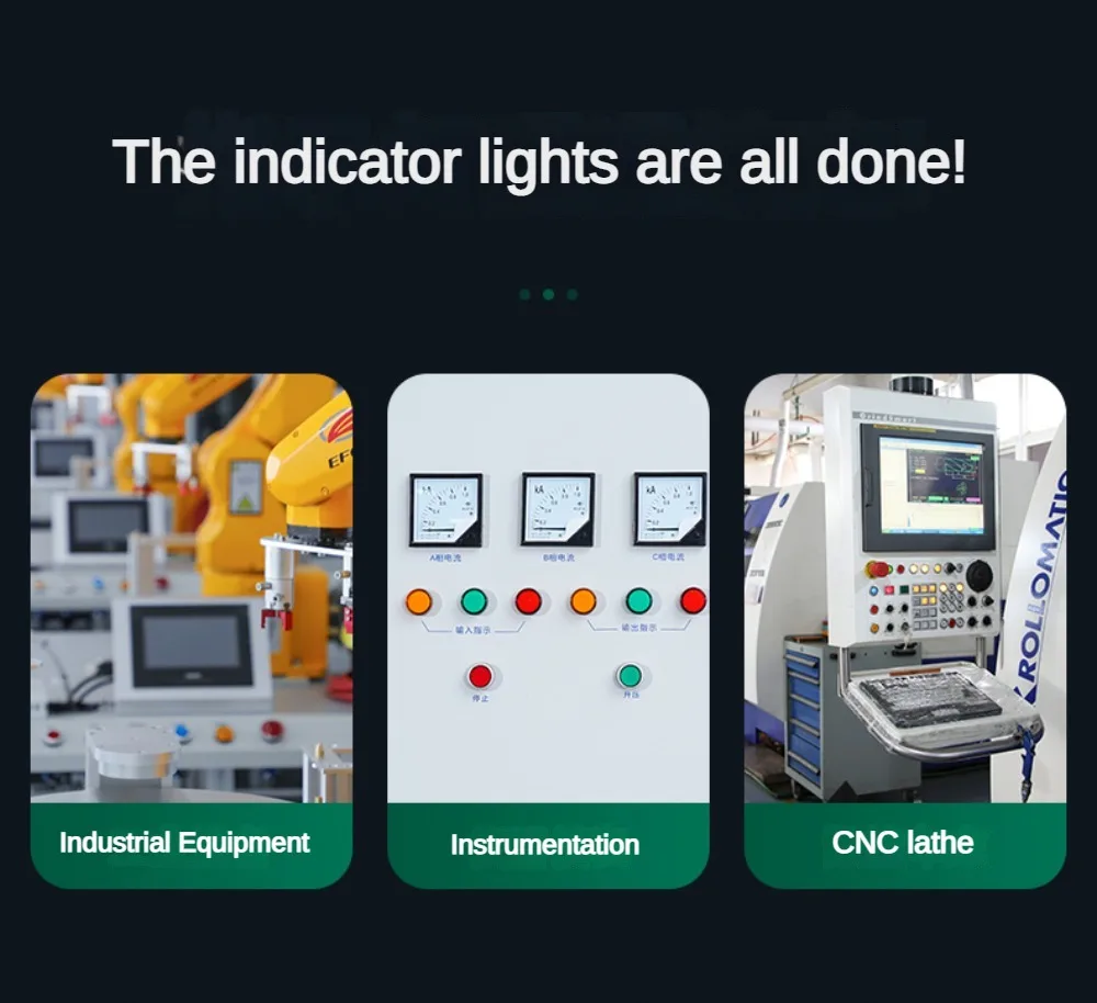 Description Picture 4 of item22mm LED Indicator Light AD136-22A Small Plastic Power Signal Lamp Beads 24V 36V 110V 220V 380V Red Green Yellow Blue White