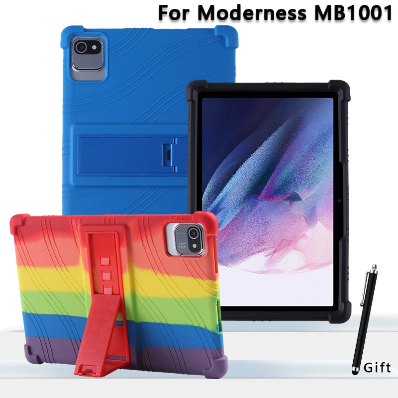 모던함을 위한 MB1001 태블릿 케이스, 10.1 인치 태블릿 MB1001 어린이 안전 충격 방지 실리콘 스탠드 커버