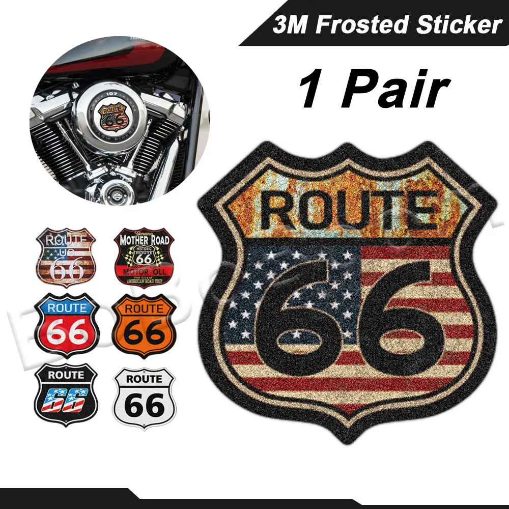 

3M Frosted Motorcycle America US the ROUTE 66 Logo Bike Car Retro Sticker Decal Accessori For Road King Triumph