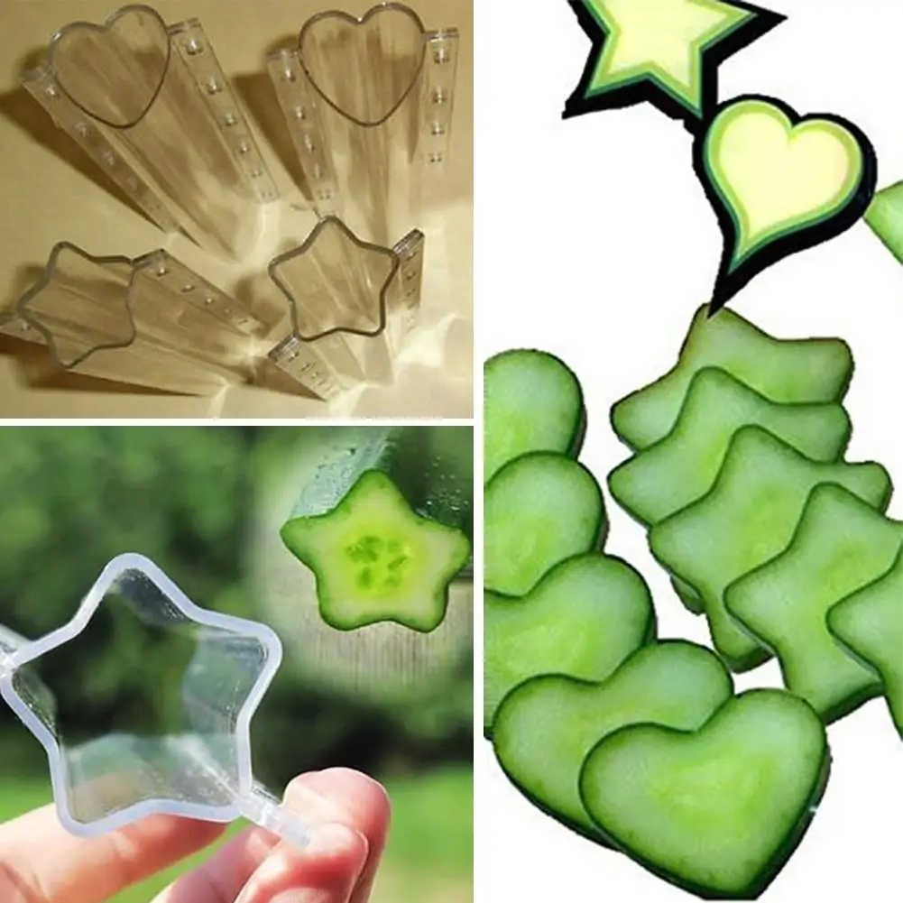 Vegetable Shaping Mold 2 Types Cucumber Shaping Mold Five Pointed Star Shape Heart-shaped for Garden Vegetable Growth