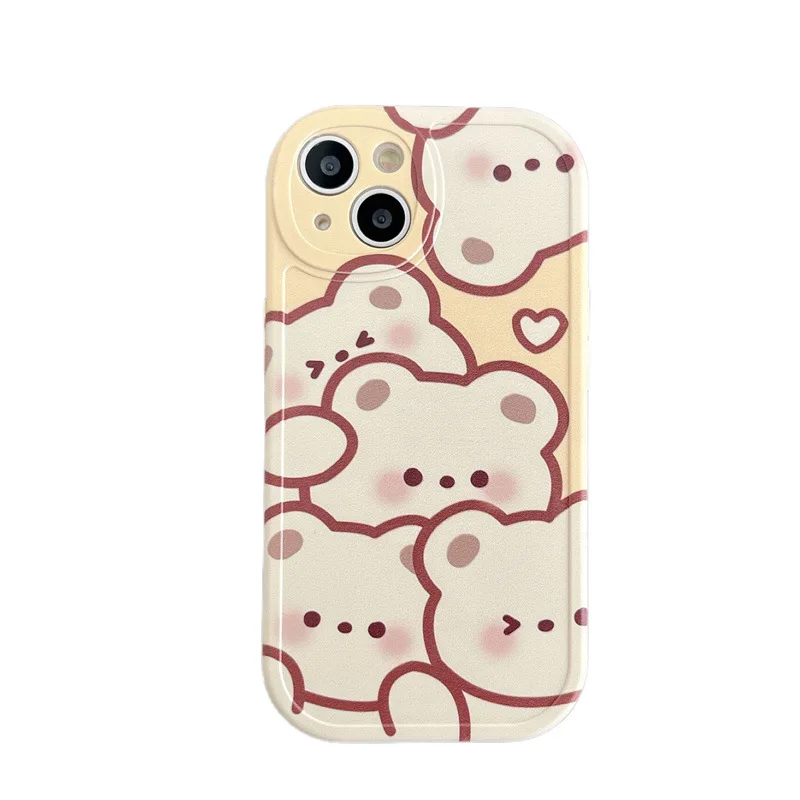 Cute Bunny Bear Phone Case for iPhone 11 Pro Max Apple 12 13 14 New Silicone Back Covers