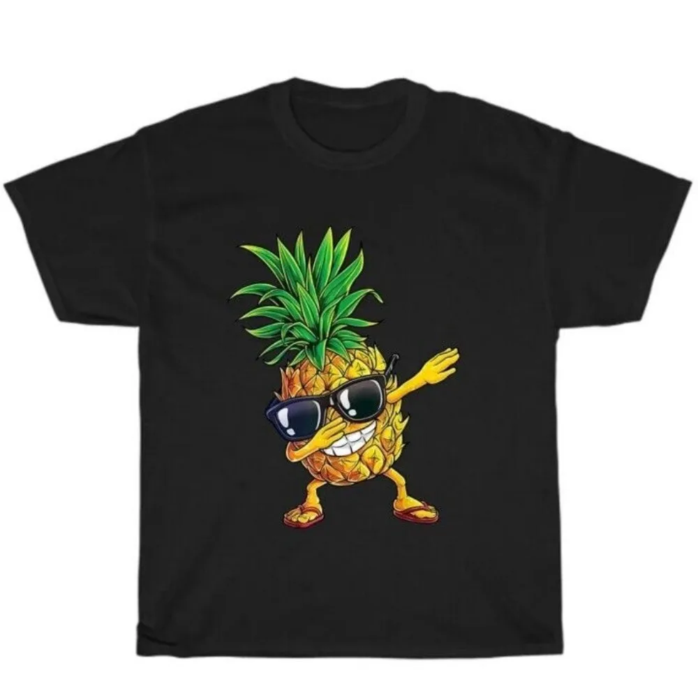 

Pineapple Beach Party T-shirt Hawaiian Chic Cotton Tshirt Unisex Funny Pineapple Print Summer Short Sleeve T-shirts Streetwear