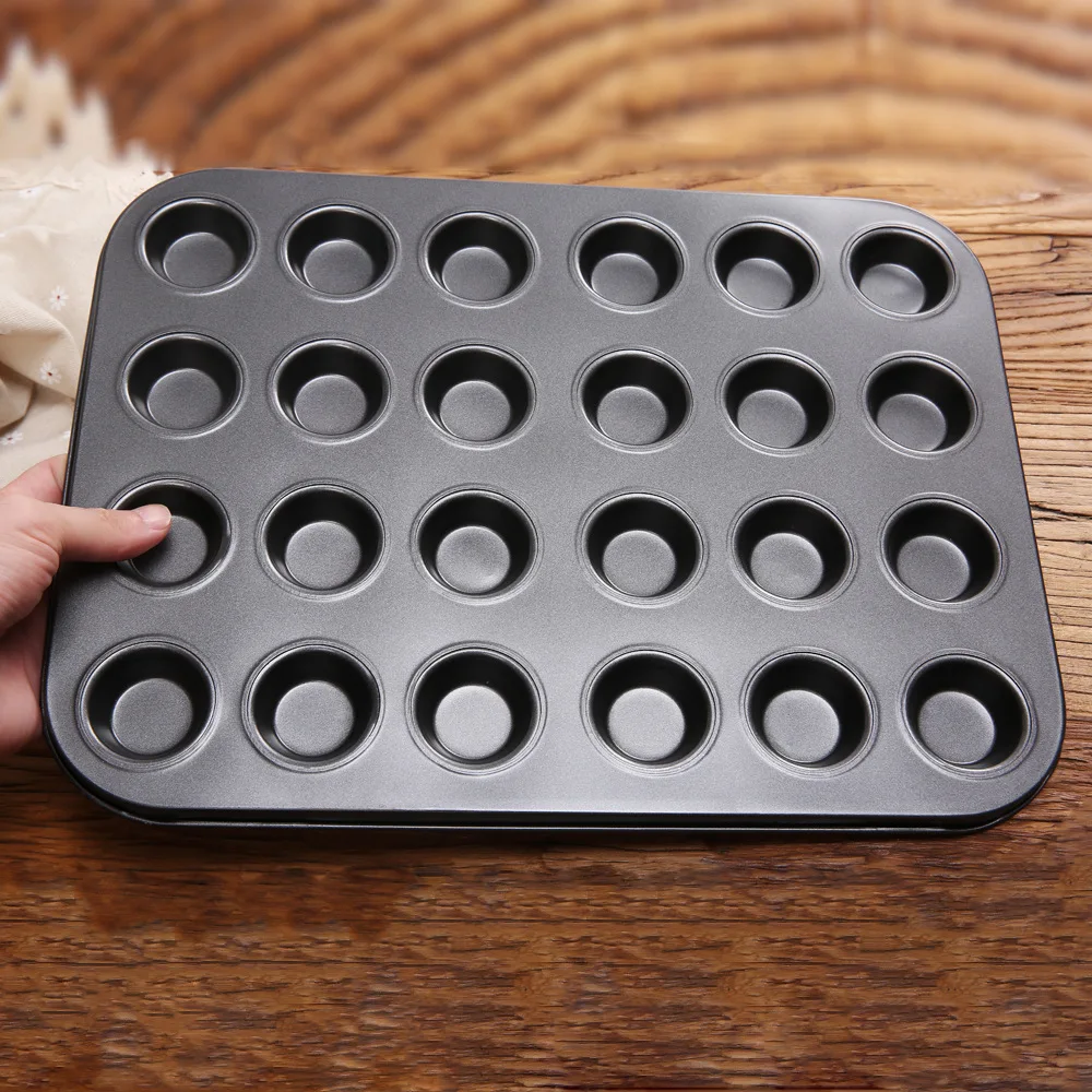 Non Stick 24 Hole Mini Cup Baking Pan Carbon Steel Pudding Cake Mold Household Baking Utensils