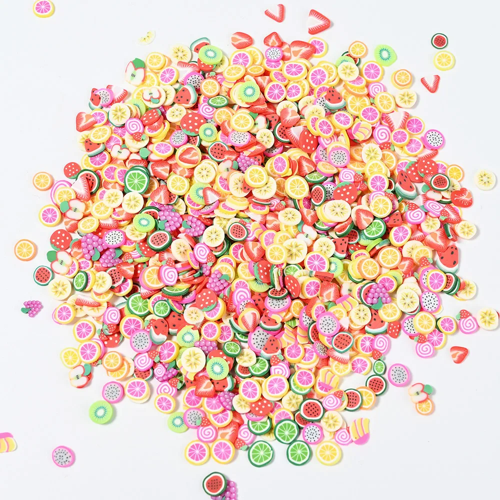 1000 Stück 3D Nageldekorationen Aus Polymerpaste – Sortierte Früchte-Motive Für Nail Art