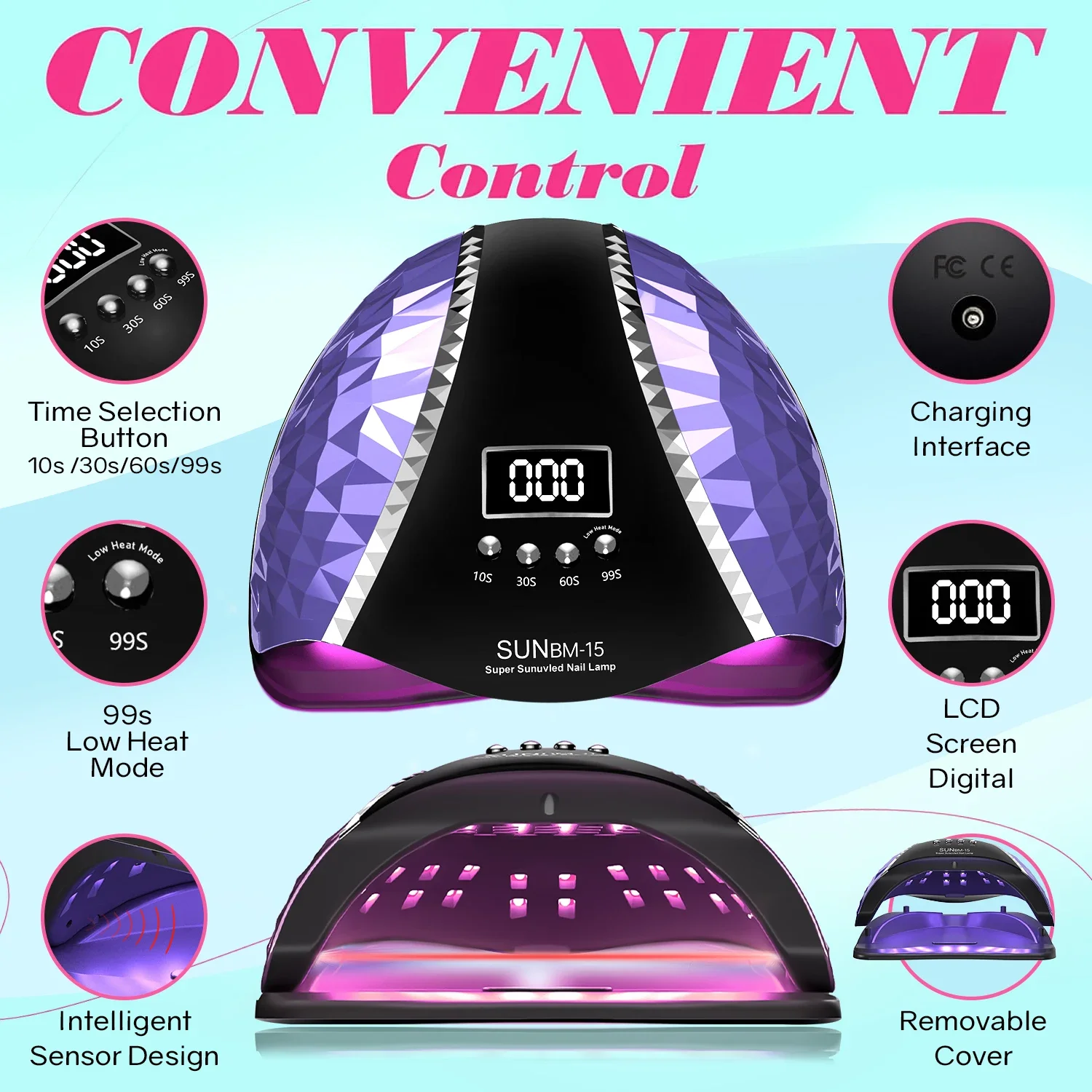 Poderosa lâmpada LED UV para Nail Manicure, 66 LEDs, Gel Polonês Lâmpada de Secagem com 4 Temporizadores Auto Sensor, Ferramentas de Equipamentos Profissionais para Unhas