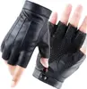 Fingerless Driving PU Leather Gloves Outdoor Sport Faux Half Finger with Anti-slip Layer Glove for Men Women 1