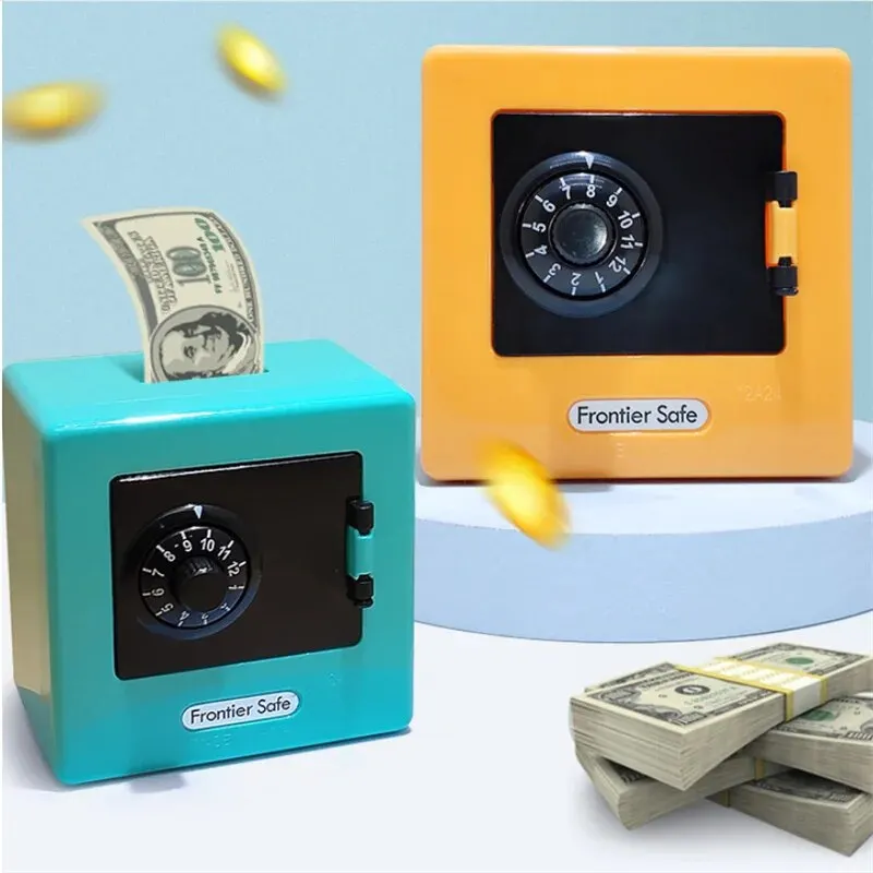 Money Saving Box Mini Bank Retro Atm Rotating Password Cash Coins Saving Box Bank Safe Automatic Deposit Banknote