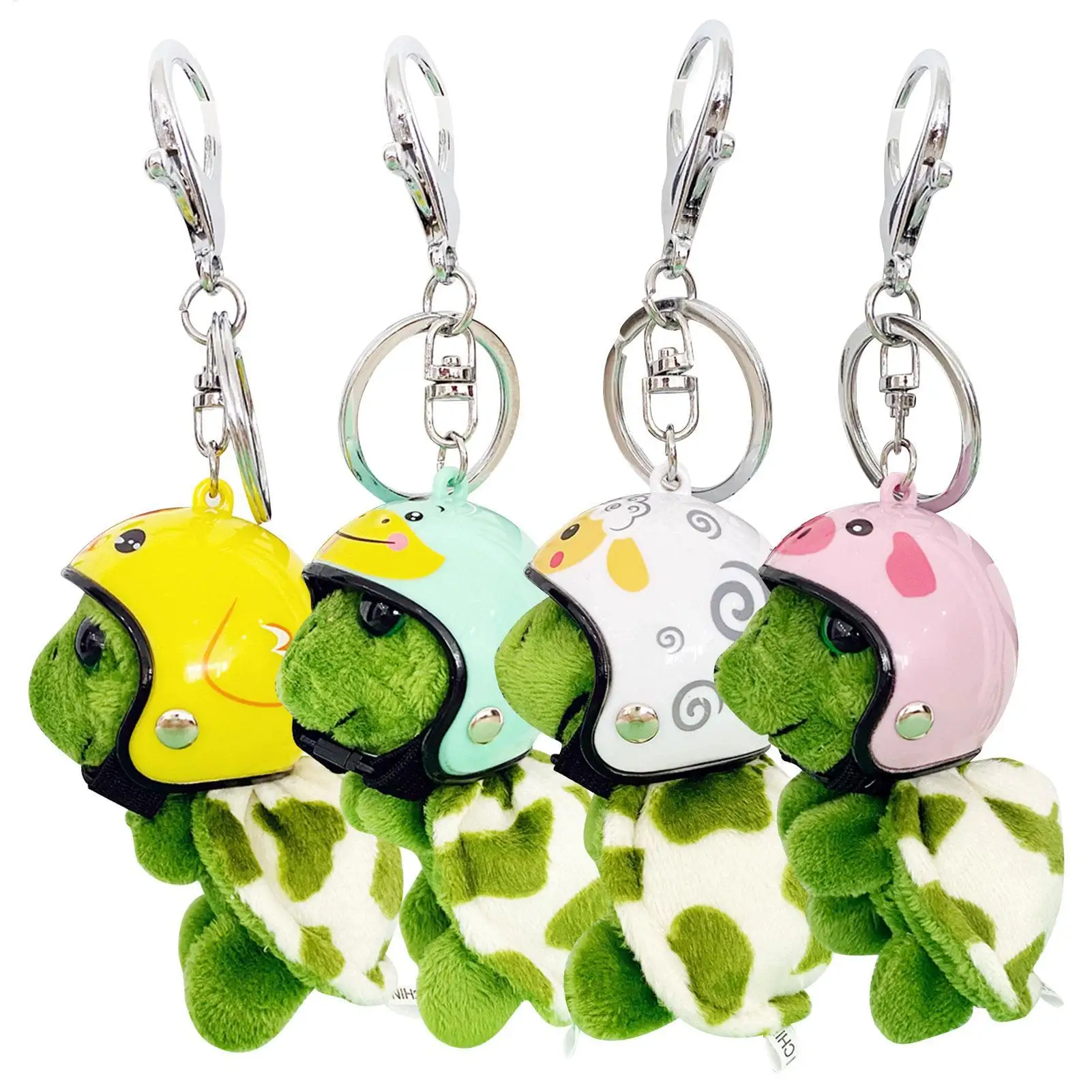1pcs Kawaii Helmet Sea Turtle Keychain Cute Animal Plush Key Chain Mobile Phone Charm Car Bag Pendant Children Gifts