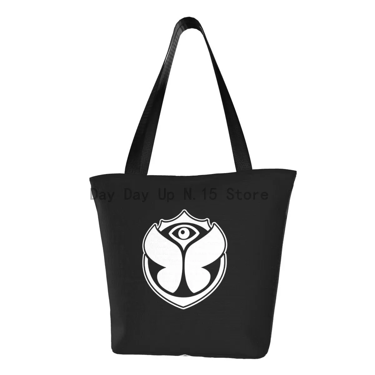 

Custom Tomorrowland Shopping Canvas Bag Women Durable Groceries Belgian Electronic Dance Music Festival Tote Shopper Bags