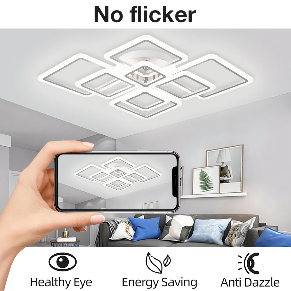 Modern Nordic LED Pendant Light - Square Ceiling Chandelier for Home Decor
