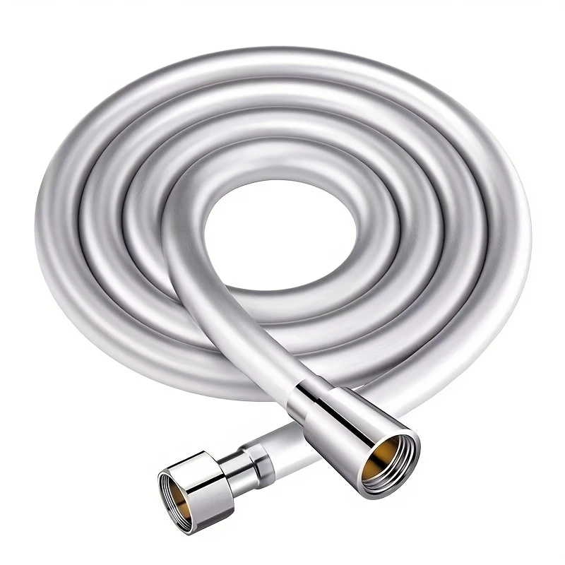 สายฝักบัว 2 เมตร สีดำ/สีเงิน สายฝักบัวแบบยืดหยุ่น สแตนเลส ท่อฝักบัวอาบน้ำแบบยาว อุปกรณ์เสริมในห้องน้ำ 1