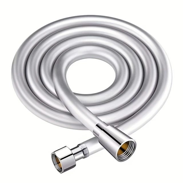 สายฝักบัว 2 เมตร สีดำ/สีเงิน สายฝักบัวแบบยืดหยุ่น สแตนเลส ท่อฝักบัวอาบน้ำแบบยาว อุปกรณ์เสริมในห้องน้ำ 1