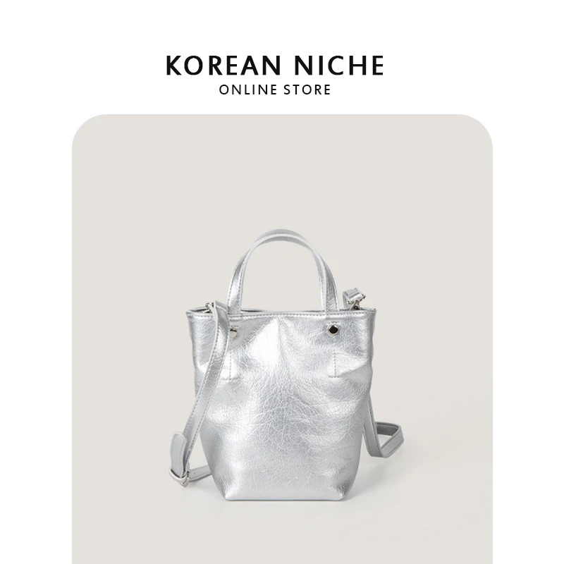 Soft Leather Large Capacity Mini Tote Bag For Women Solid Simple Single Shoulder Crossbody Bags Korean Niche Shopping Handbags