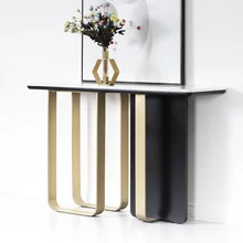

Italian-Style Light Luxury Hotel Entrance Ultra-Narrow Marble Double-Layer Countertop Console Apartment Aisle Entrance Cabinet