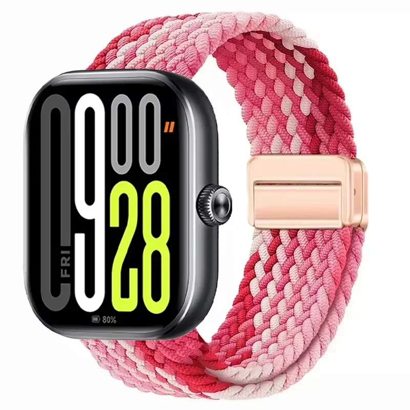 Nylon Braided Magnetic Buckle Adjustable Loop Strap Bracelet in Breathable Design
