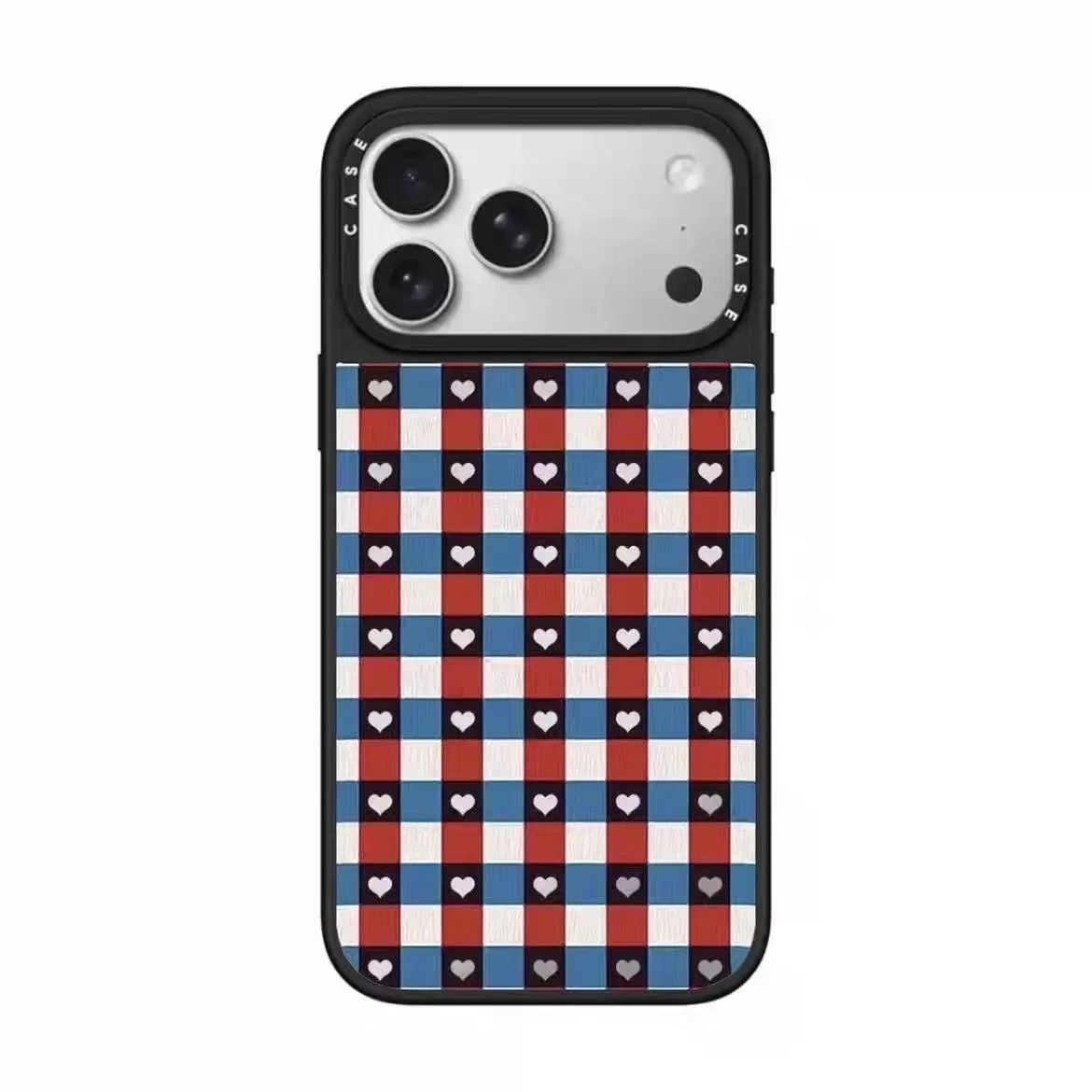 Sanrio Mirror Collection Plaid Heart Design Phone Case